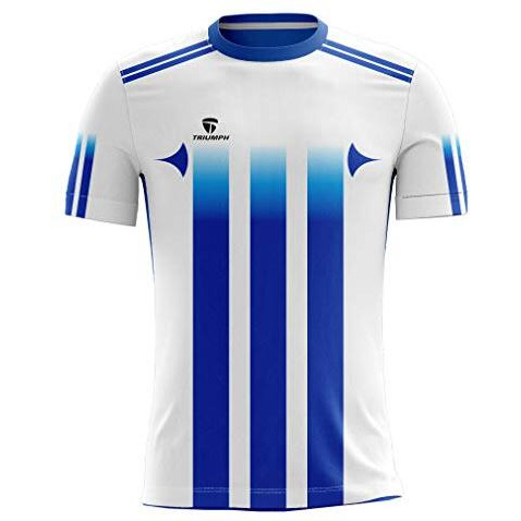 Triumph Men's/Boy's Football Jersey T Shirt Sports Jersey Size 2Xl White Blue