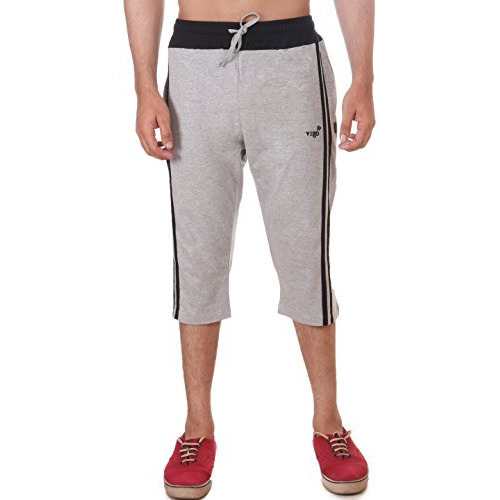 Vego Mens Cotton Three By Fourth, 3/4, Capri, Three Quarter Grey Regular
