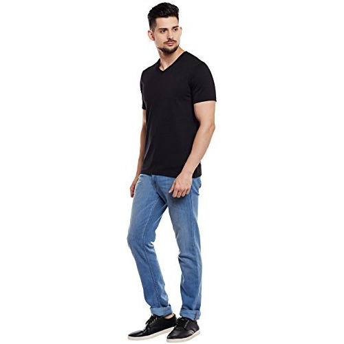 Mack Jonney Men's Cotton Regular Fit T-Shirts Black Xx-Large Pack Of 1-Vee-Black01-Xxl