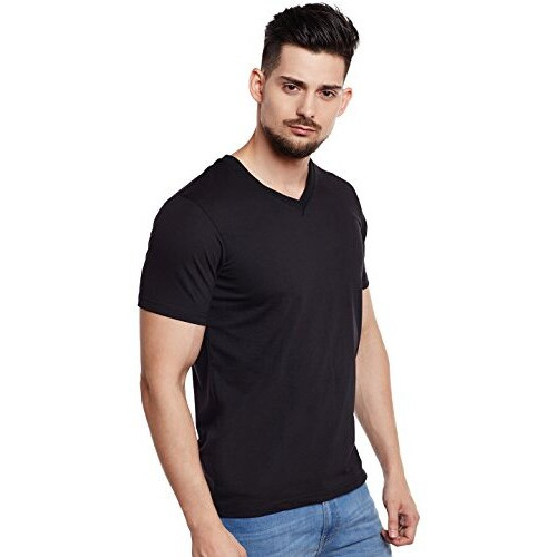 Mack Jonney Men's Cotton Regular Fit T-Shirts Black Xx-Large Pack Of 1-Vee-Black01-Xxl