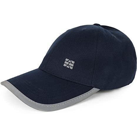 Teknik Prima-Twill Cotton Baseball Reflective Cap Summer Sun Protection D-Loop Adjustable Strap Wide Pre-Curved Visor Mens Man Stylish Sports Caps For Men Women Boys Girls Unisex, (Cobalt Blue)