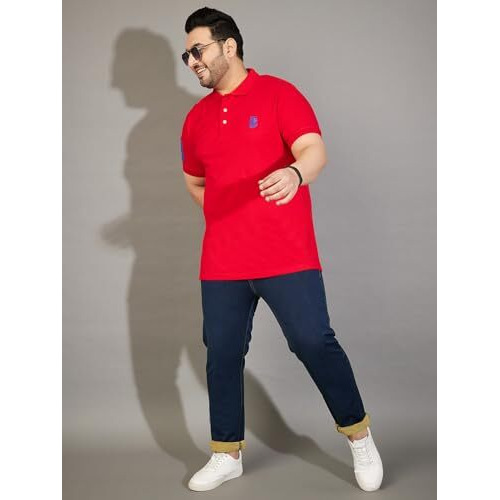 Bigbanana Plus Size Men's Regular Fit Tinted Wash Jeans (Zinko,Dark Navy,7Xl)