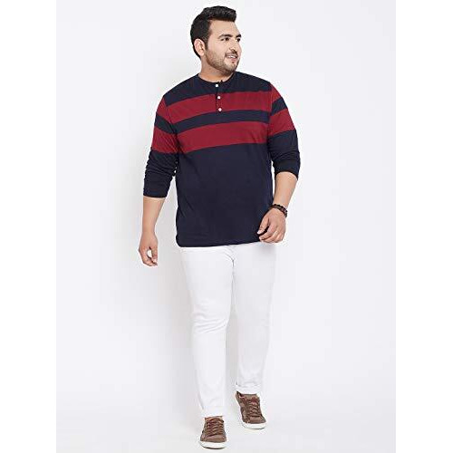 Bigbanana Men's Henley T-Shirt (Antonio,Navy Blue,3Xl)
