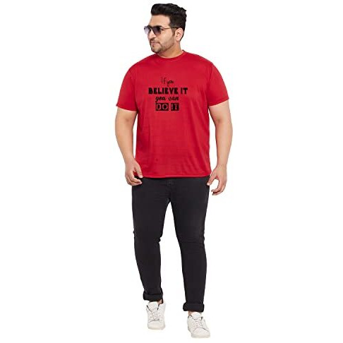 Bigbanana Men's Ragular Fit Round Neck (Anota,Red,5Xl)