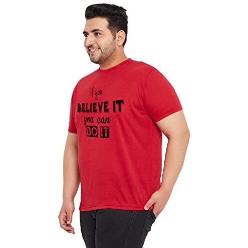 Bigbanana Men's Ragular Fit Round Neck (Anota,Red,5Xl)