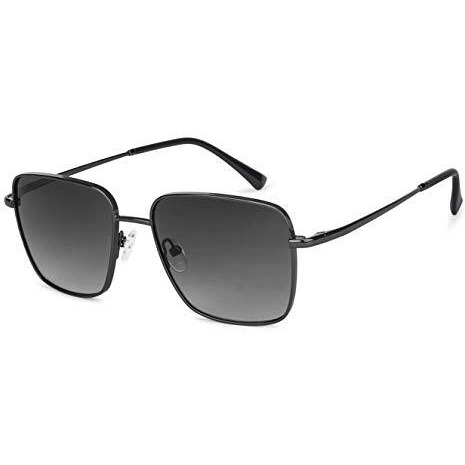 John Jacobs | Uv Protection Sunglasses For Men & Women | Gunmetal Grey Gradient Full Rim Square Medium (Size-55) Jj S12961-C1-Pack Of 1