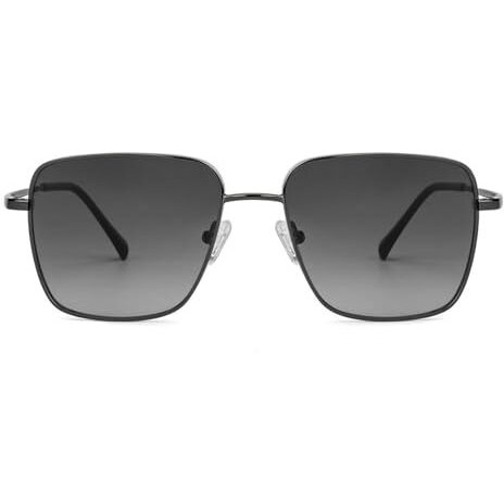 John Jacobs | Uv Protection Sunglasses For Men & Women | Gunmetal Grey Gradient Full Rim Square Medium (Size-55) Jj S12961-C1-Pack Of 1