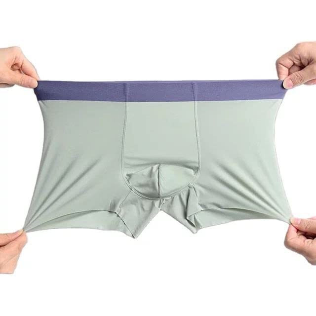 Dhruva Sales Men's Ice Silk Underwear Seamless Underwear, Summer Ice-Feel Breathable Boxer Shorts Multicolor (Pack Of 3) (Xl)