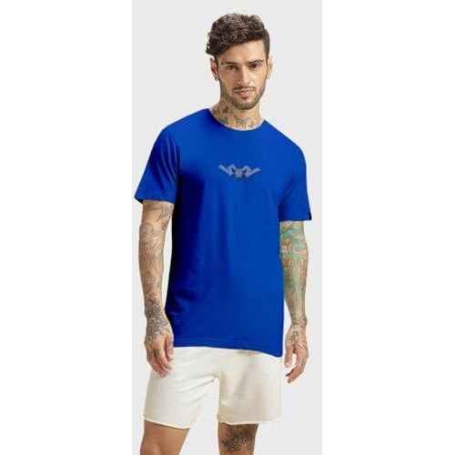 Bewakoof Official Dc Merchandise Men's Graphic Print Regular Fit Half Sleeve Round Neck Cotton T-Shirt_589373_Blue_Xl