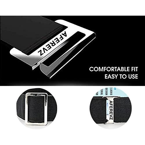 Anemone Shirt Stay Tucker Belt | Elastic And Adjustable Garter | Adjustable And Strechable | For Both Men And Women (Black, Free Size)