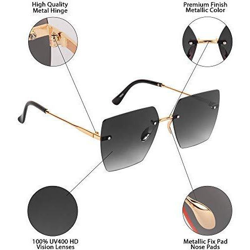 Aislin Unisex Adult Butterfly Non-Polarized Sunglasses (Gold & Black Frame, Black Lens) (Medium) - Pack Of 1