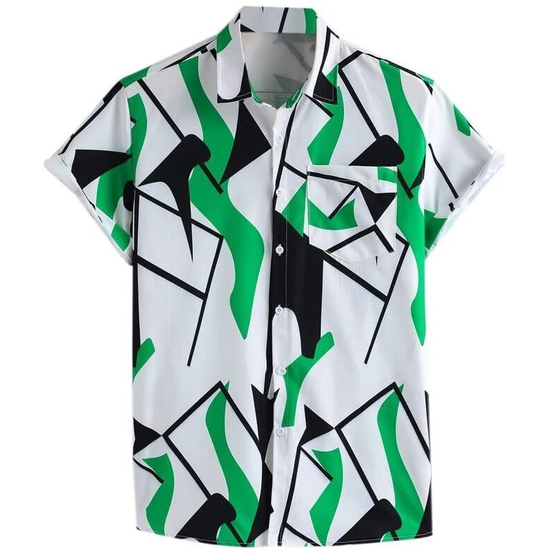 Lookmark Mens Slim Fit Printed Shirt Allan M Green