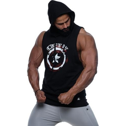 Juari Be A Gentleman Black Hooded Vest For Men (Large)