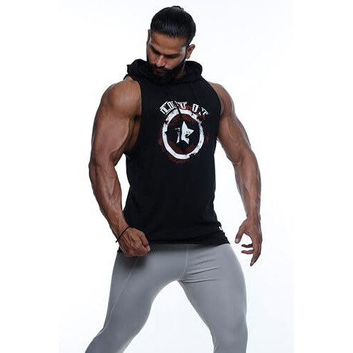 Juari Be A Gentleman Black Hooded Vest For Men (Large)