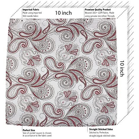 Kovove Exotic White Paisley Pocket Square For Men