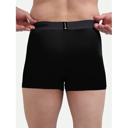 Freecultr Men's Underwear Anti Bacterial Micromodal Airsoft Trunk - Non Itch No Chaffing Sweat Proof - Size L Pack Of 1-Pot Black