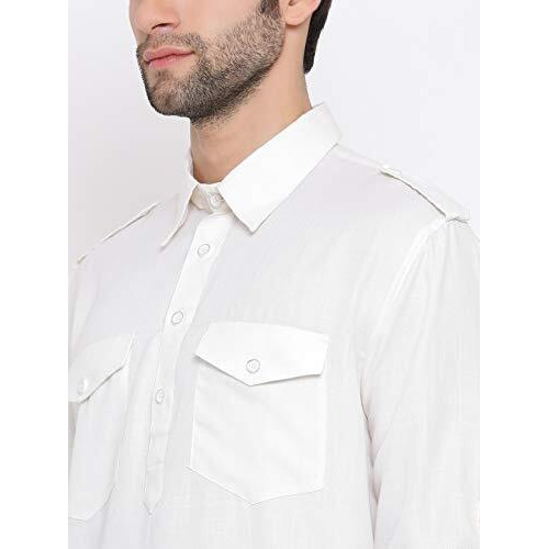Vastramay Vm Mens Cotton Blend Mustard Kurta - Elegance For Festivals & Ethnic Events