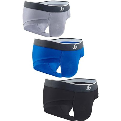 Juari Be A Gentleman Men Cotton Langot Underwear Brief Black Gry Maroon Pack Of 3 (L, Black-Maroon-Grey)