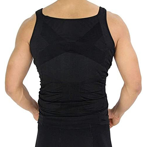 Rubs Undershirt Slimming Tummy Tucker Slim & Lift Body Shaper Men's Vest To Look Slim Instantly (Medium,Black)