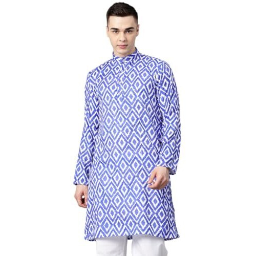 Luxrio Kurta For Men Long Regular Fit(Ktln-75-42) Blue