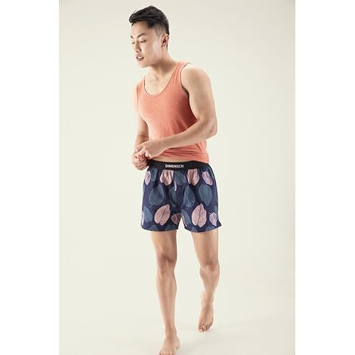 Damensch Men's Regular Fit Cotton Breeze Ultra-Light Printed Pack Of 1 Inner Boxer | 100% Cotton Fabric Underwear For Men, Moisture Wicking Mens Underwear-Rio Blue-L