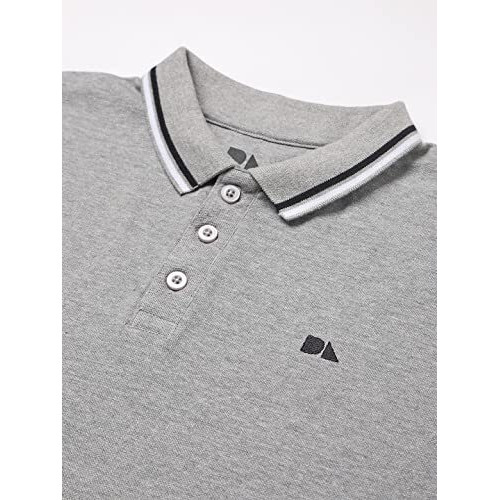 Dennis Lingo MenS Casual Half Sleeves Slim Fit Solid Cotton Polo Neck T-Shirt (Grey, Medium)