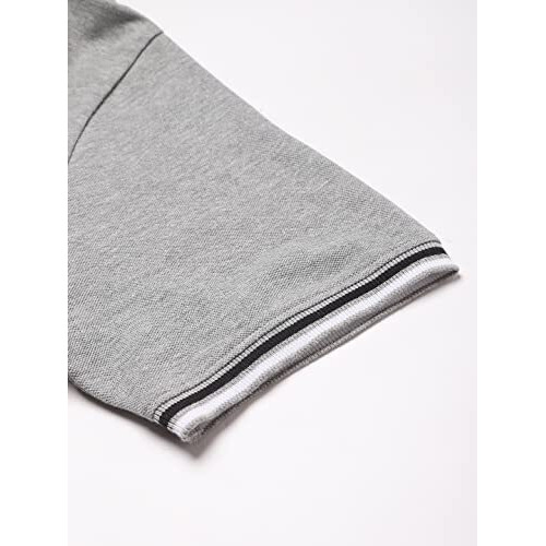 Dennis Lingo MenS Casual Half Sleeves Slim Fit Solid Cotton Polo Neck T-Shirt (Grey, Medium)