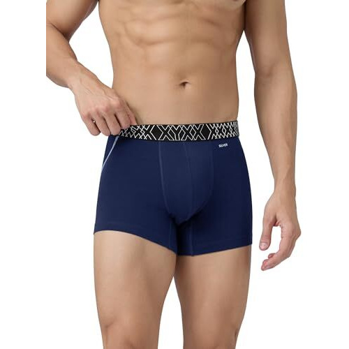 Xyxx Men's Pure Cotton Regular Solid Trunk (Pack Of 2) (Xy_Cr3_Trnk1_02_03_Black Night+Midnight Blue_L)