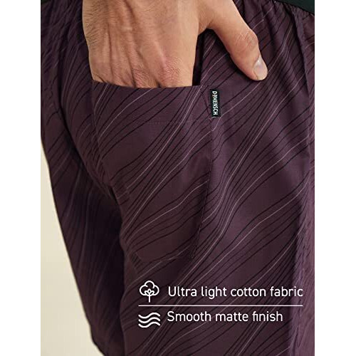 Damensch Men's Regular Fit Cotton Breeze Ultra-Light Printed Pack Of 1 Inner Boxer | 100% Cotton Fabric Underwear For Men, Moisture Wicking Mens Underwear-Plum Waves-L