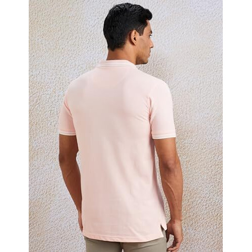 Amazon Brand - Symbol Men's Solid Regular Fit Polo (Ct-Single_Pink_Xl)