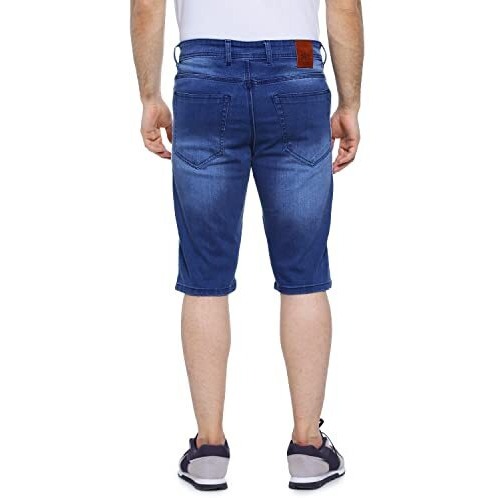 Campus Sutra Men's Boyfriend Shorts (Azz20Jn_Short1L_M_Pln_Nbu_Az_Blue