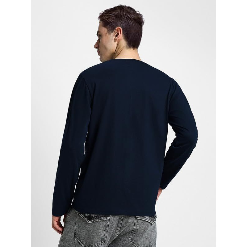 Veirdo Pure 100% Cotton Regular Fit Solid Core Henley Neck Navy Blue, Cork, Maroon Full Sleeve T-Shirt Comb For Men (Po3_H_14Nb_17Cr_19Mr_Xxl)