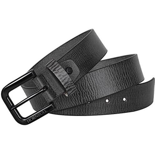 Hornbull Petersen Black Leather Belt For Men | Casual Mens Leather Belt