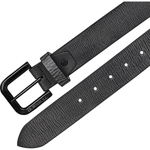 Hornbull Petersen Black Leather Belt For Men | Casual Mens Leather Belt