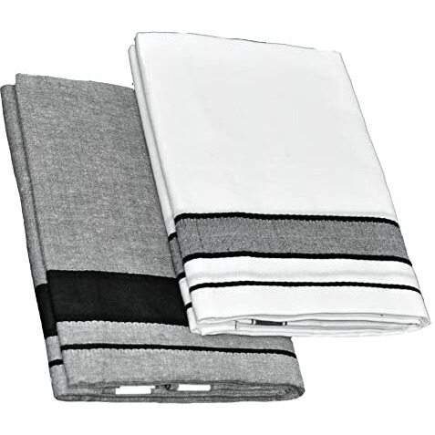 Tuni Mani Men's Kerala Style Cotton Dhoti With Border/Length- 2.0Mtr (Grey (Bb) & White (Bb))