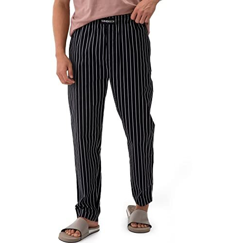 Damensch Men Stretch Pyjama Pants - Snooze Black,Siesta Stripes - Medium