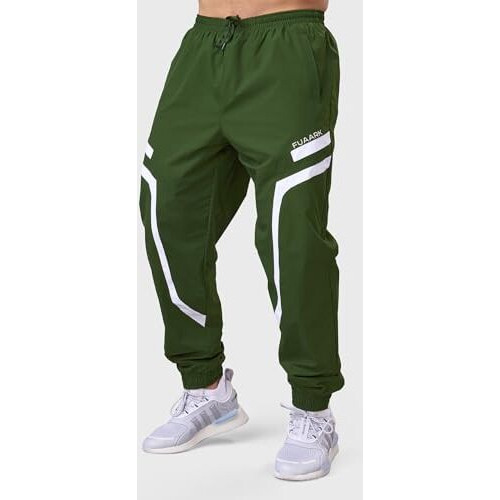 Fuaark Men Oversized Momentum Gym Workout Jogger With Pocket (Small, Olive)