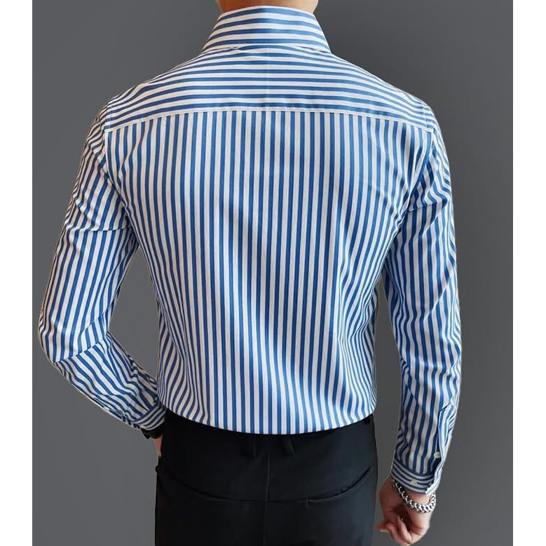 Be Active Men's Casual Cotton Blend Stripes Shirt || Casual Shirts For Men || Men Casual Shirt || Casual Wear Shirts (Rf0031 2 Xxl) Sky Blue