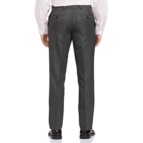 Marks & Spencer Mens Crease Resistant Slim Fit Flexi Low Rise Waist Trouser (34) Grey