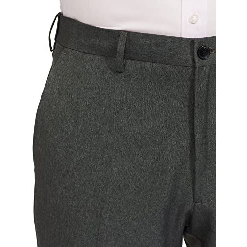 Marks & Spencer Mens Crease Resistant Slim Fit Flexi Low Rise Waist Trouser (34) Grey