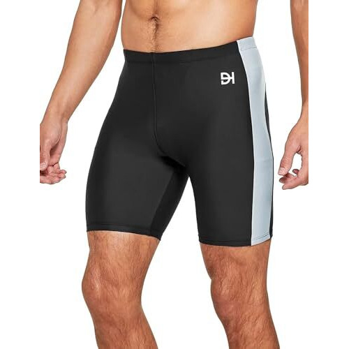 Denimholic Swimming Costume For Men, Swimming Shorts For Men, Swimwear For Men, Swim Shorts For Men, Swimming Trunks For Men, (L, Black + Grey)