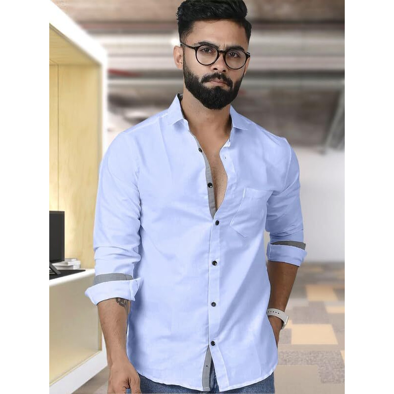 Pinkmint Combo Shirt For Men Cotton Spraed Collar Long Sleeve Formal Shirt (Pack Of 2)