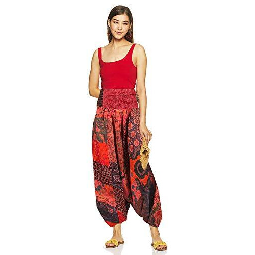Tinsie Unisex Loose Fit Harem Pants (Ts_Trouser_107_Red_Xxl_Red_38)
