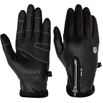 Fabseasons Winter Pu Leather Gloves For Men & Women, With Fleece Lining, Touch Screen Enabled, Smooth Driving/Riding Experience