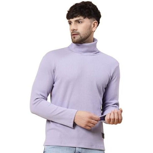 Rigo Men's Solid Regular Fit T-Shirt (Ct08231591_Purple