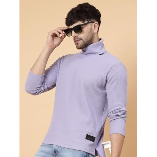 Rigo Men's Solid Regular Fit T-Shirt (Ct08231591_Purple