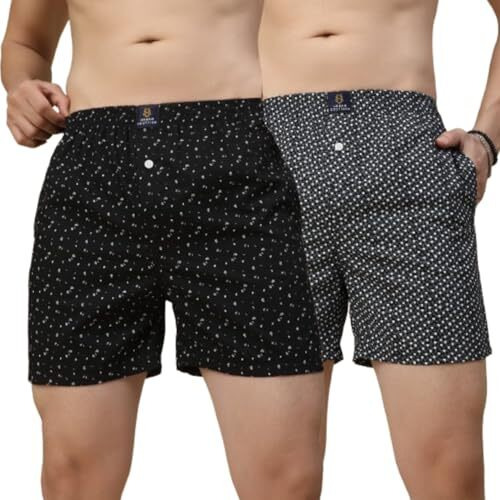 Urban Scottish MenS Pack Of 2 Cotton Printed Boxers With Side Pockets (Usbx2559-Xl)