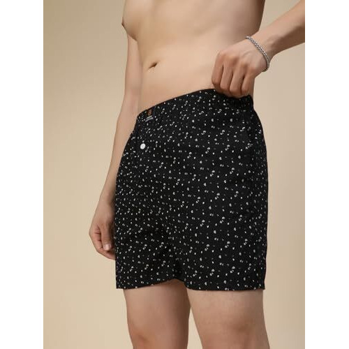 Urban Scottish MenS Pack Of 2 Cotton Printed Boxers With Side Pockets (Usbx2559-Xl)