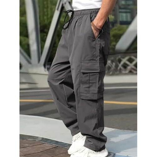 Vogaan Men's Cotton Cargo Pants || Cargos For Men (Grey-32)