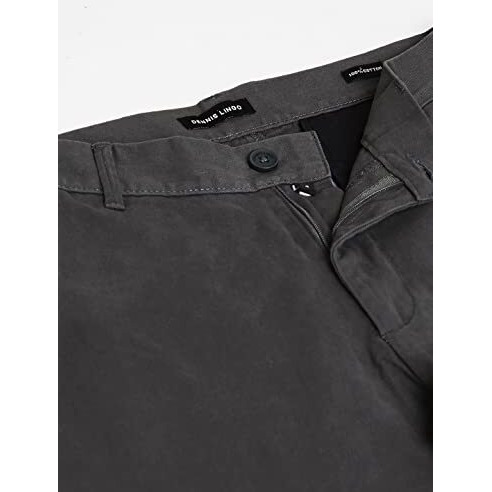 Dennis Lingo Men's Grey Slim Fit Chinos, Ankel Length, Tapered Fit Casual Trousers (28)